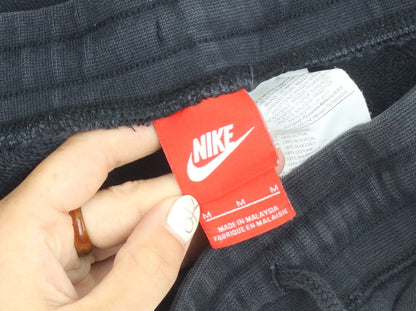 Nike Men Black Sweat Shorts M Casual Drawstring Logo