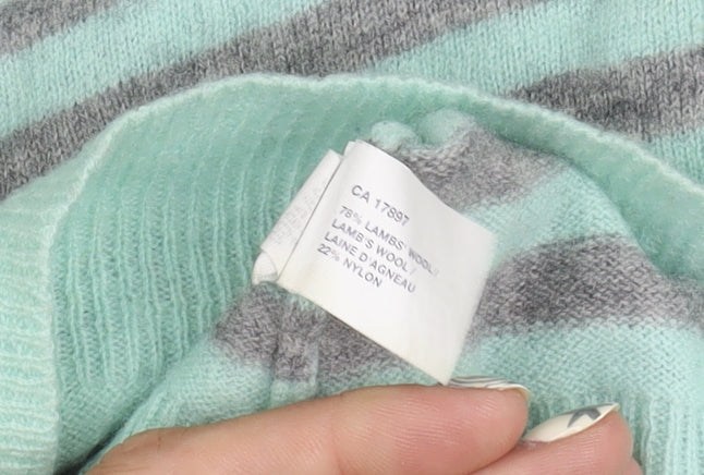 GAP Women's Striped Henley Jumper Multicoloured M