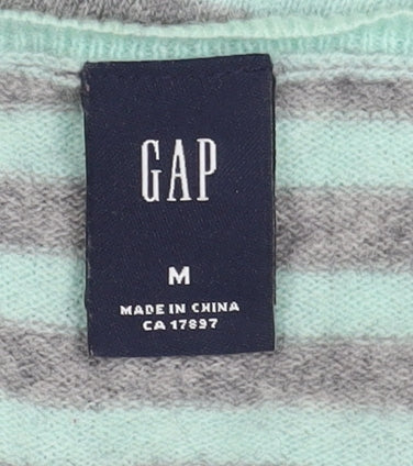 GAP Women's Striped Henley Jumper Multicoloured M