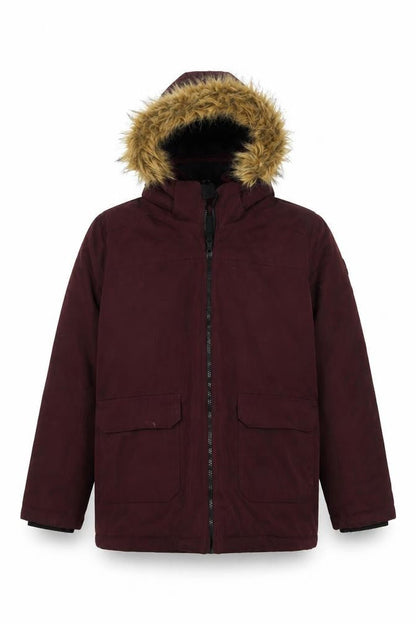 Front view of TOG24 boys’ red parka jacket, size 164, winter ready