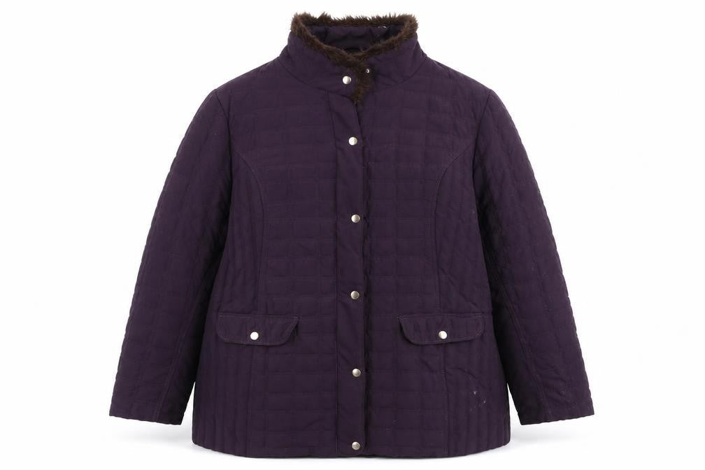 Womens UK Size 22 Isle Purple Quilted Coat