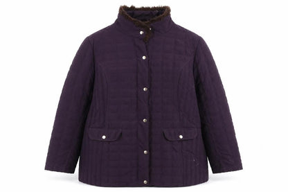 Womens UK Size 22 Isle Purple Quilted Coat