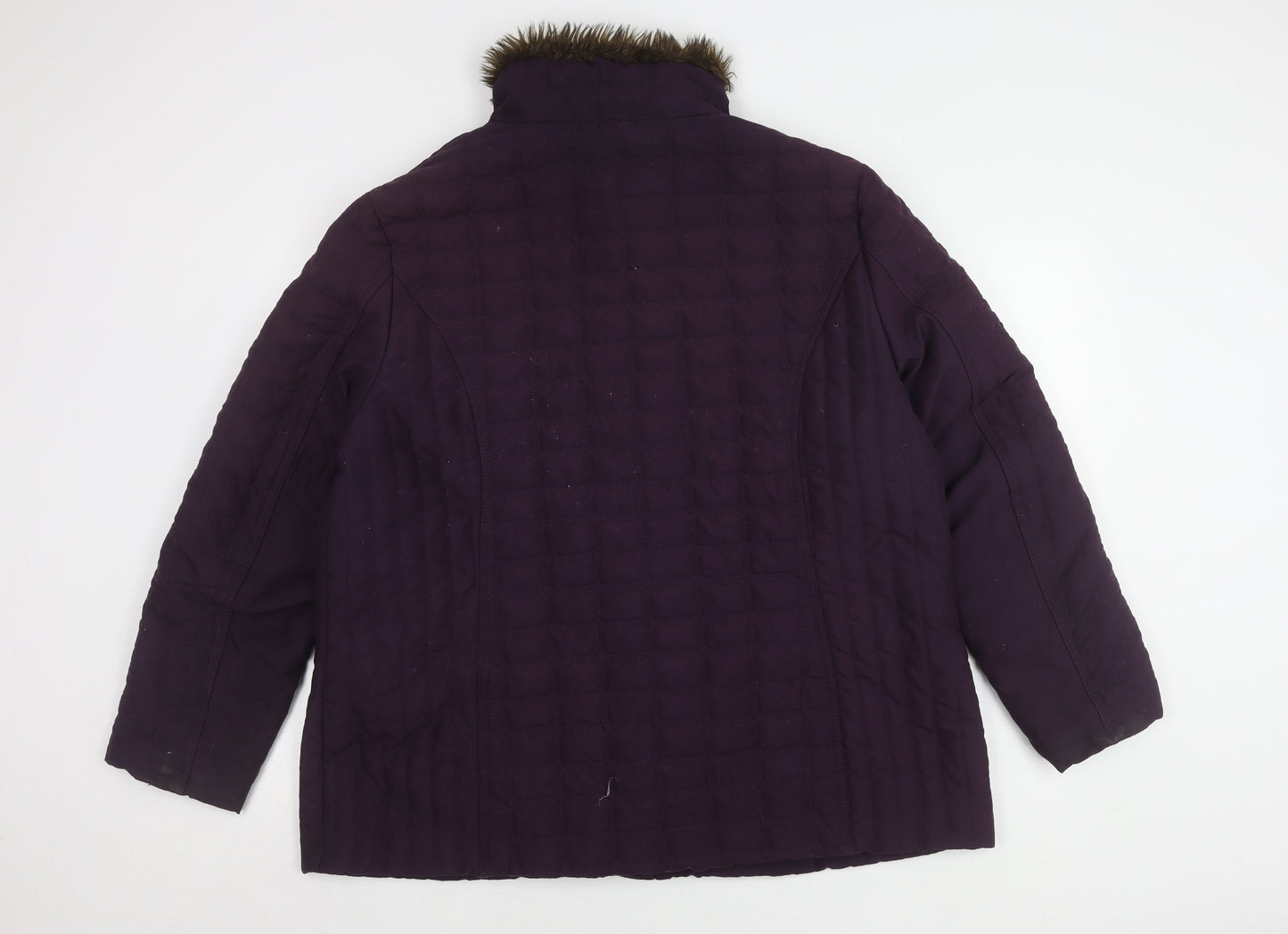 Womens UK Size 22 Isle Purple Quilted Coat