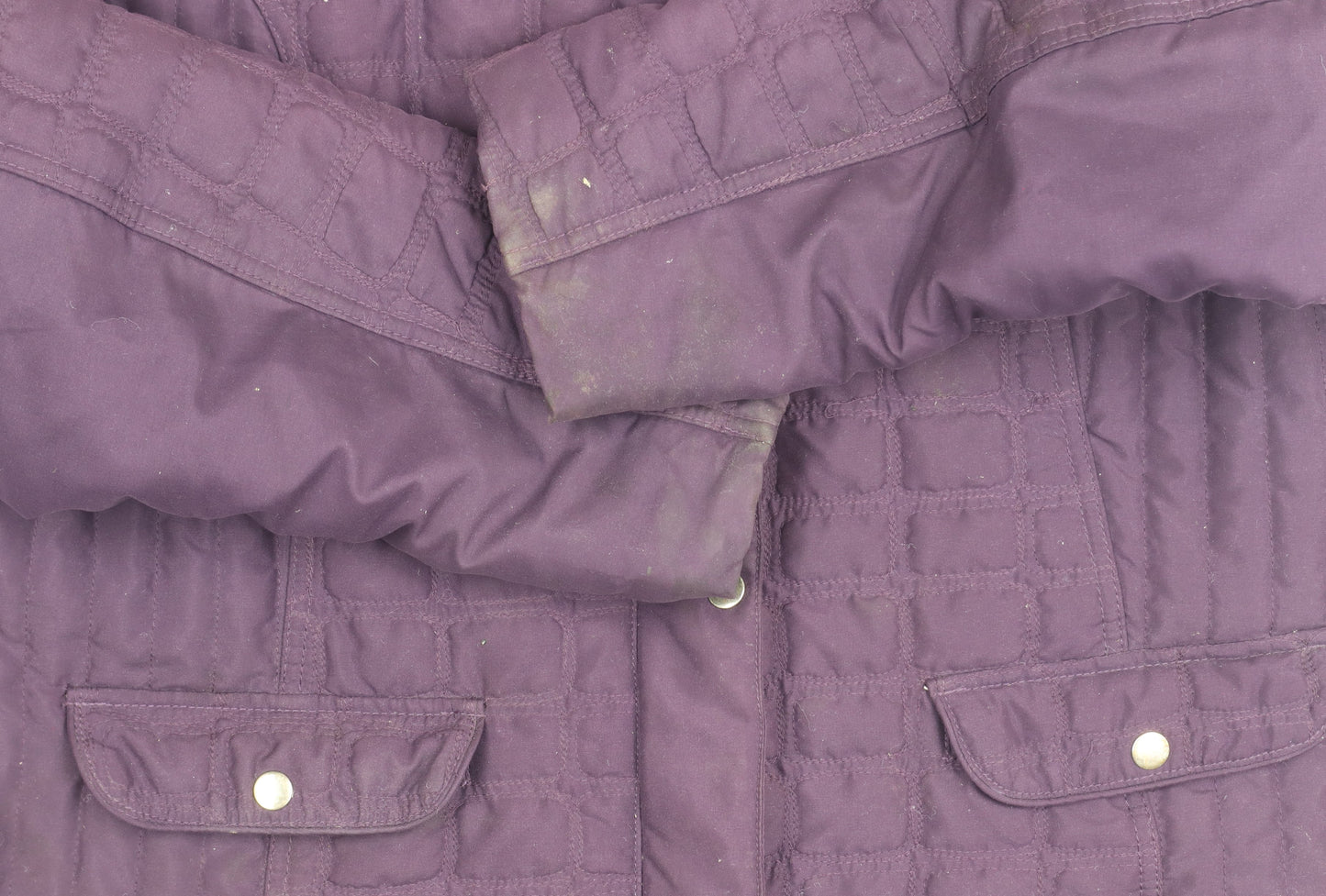 Womens UK Size 22 Isle Purple Quilted Coat