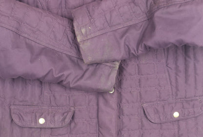 Womens UK Size 22 Isle Purple Quilted Coat