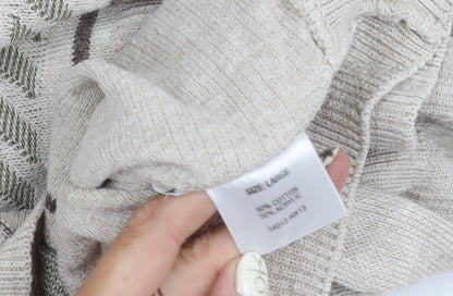 Greenwoods Men's Beige V-Neck Pullover Jumper L