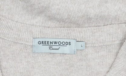 Greenwoods Men's Beige V-Neck Pullover Jumper L