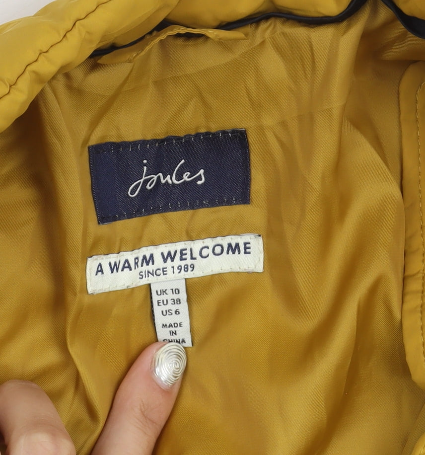 Womens UK Size 10 Joules Yellow Puffer Jacket