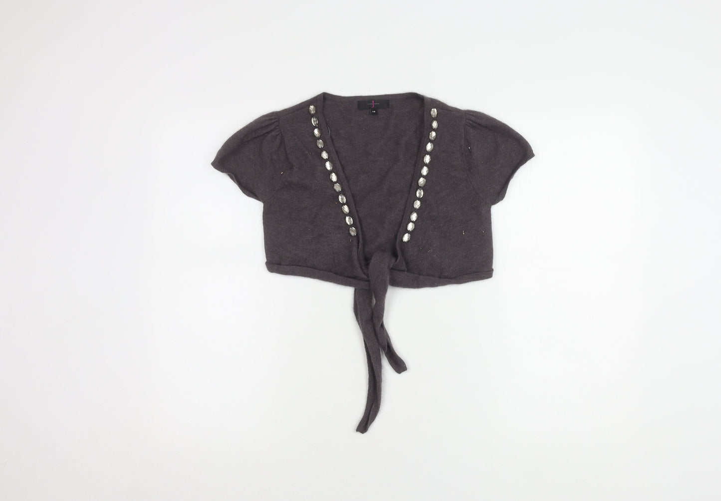 Jasper Conran Women's Grey Shrug, Size 10, Beaded Accents