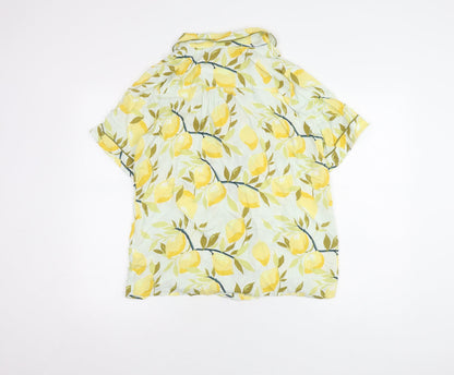 Fatface Women's Yellow Floral Pyjama Top Size 12