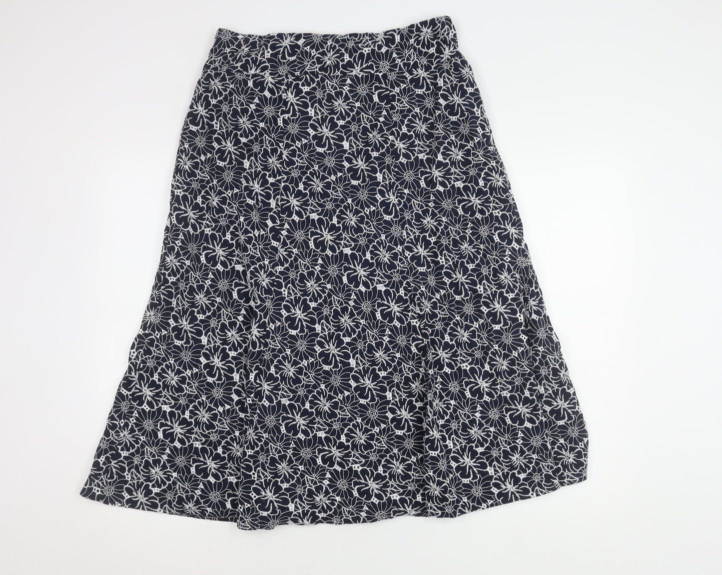 David Nieper Women's White Floral Cotton Skirt Size 14