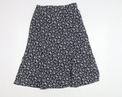 David Nieper Women's White Floral Cotton Skirt Size 14