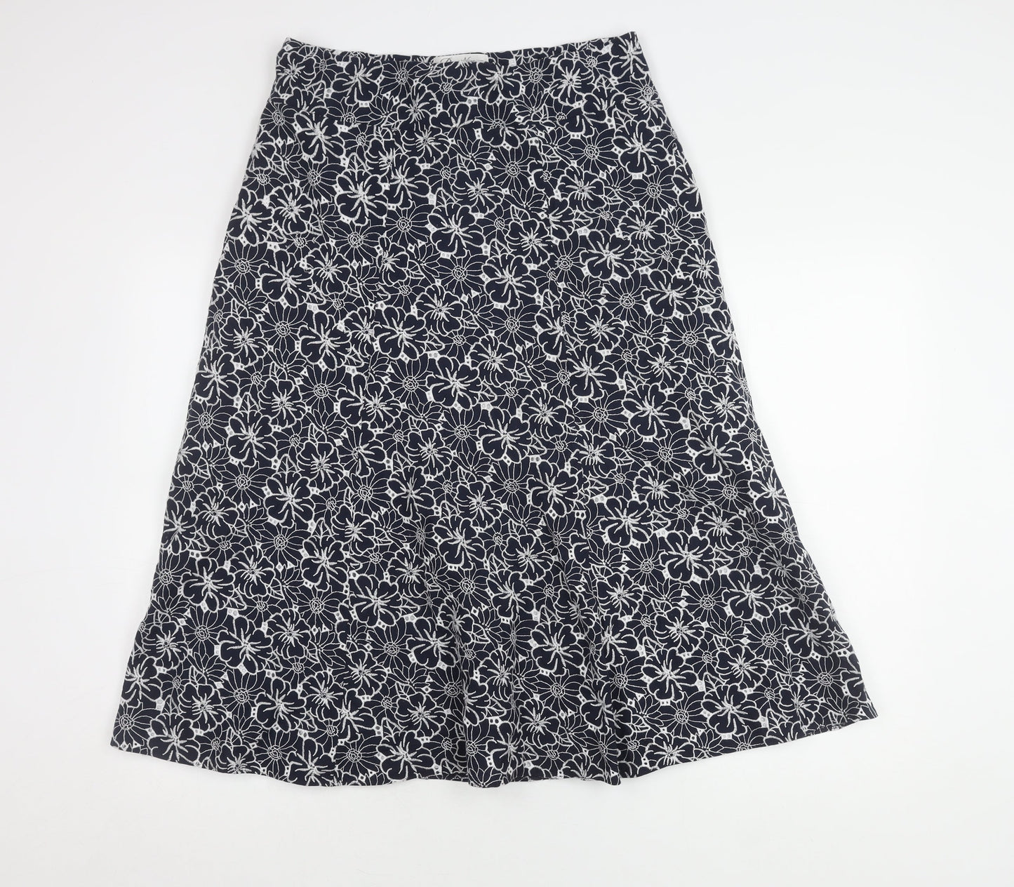 David Nieper Women's White Floral Cotton Skirt Size 14