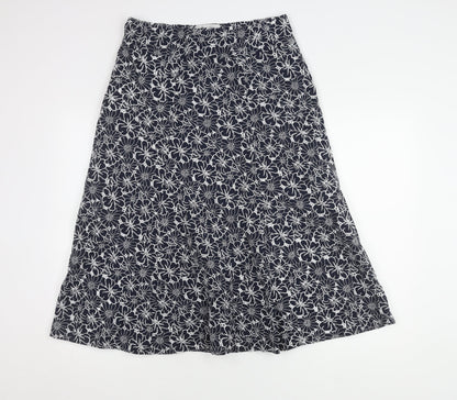 David Nieper Women's White Floral Cotton Skirt Size 14