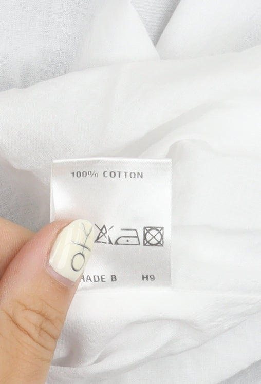 David Nieper Women's White Floral Cotton Skirt Size 14