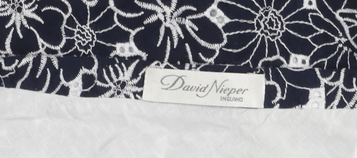 David Nieper Women's White Floral Cotton Skirt Size 14