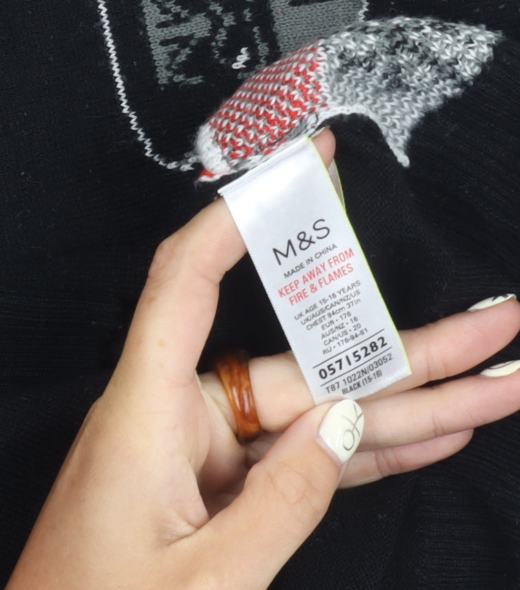 Marks and Spencer Teens Black Star Wars Christmas Jumper