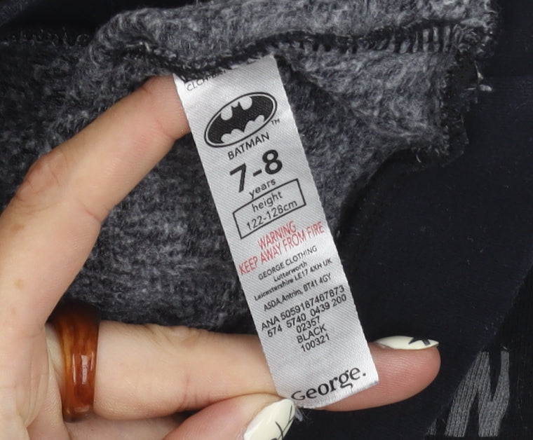 George Boys Batman Black Sweatshirt, Size 7-8 Years, Logo Accent