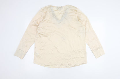Womens UK Size 14 Lipsy Beige Basic Blouse