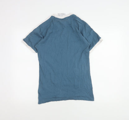 Adidas Men's Blue XS Cotton Logo T-Shirt