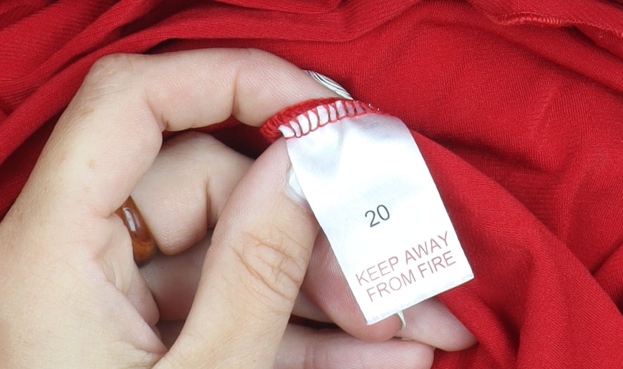 David Emanuel Women's Red V-Neck Sleeveless Dress