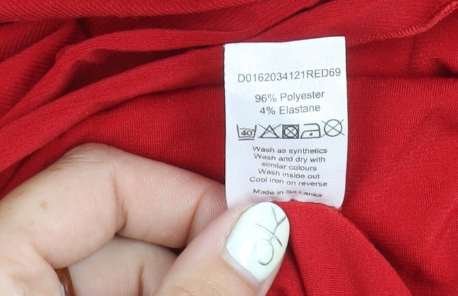 David Emanuel Women's Red V-Neck Sleeveless Dress