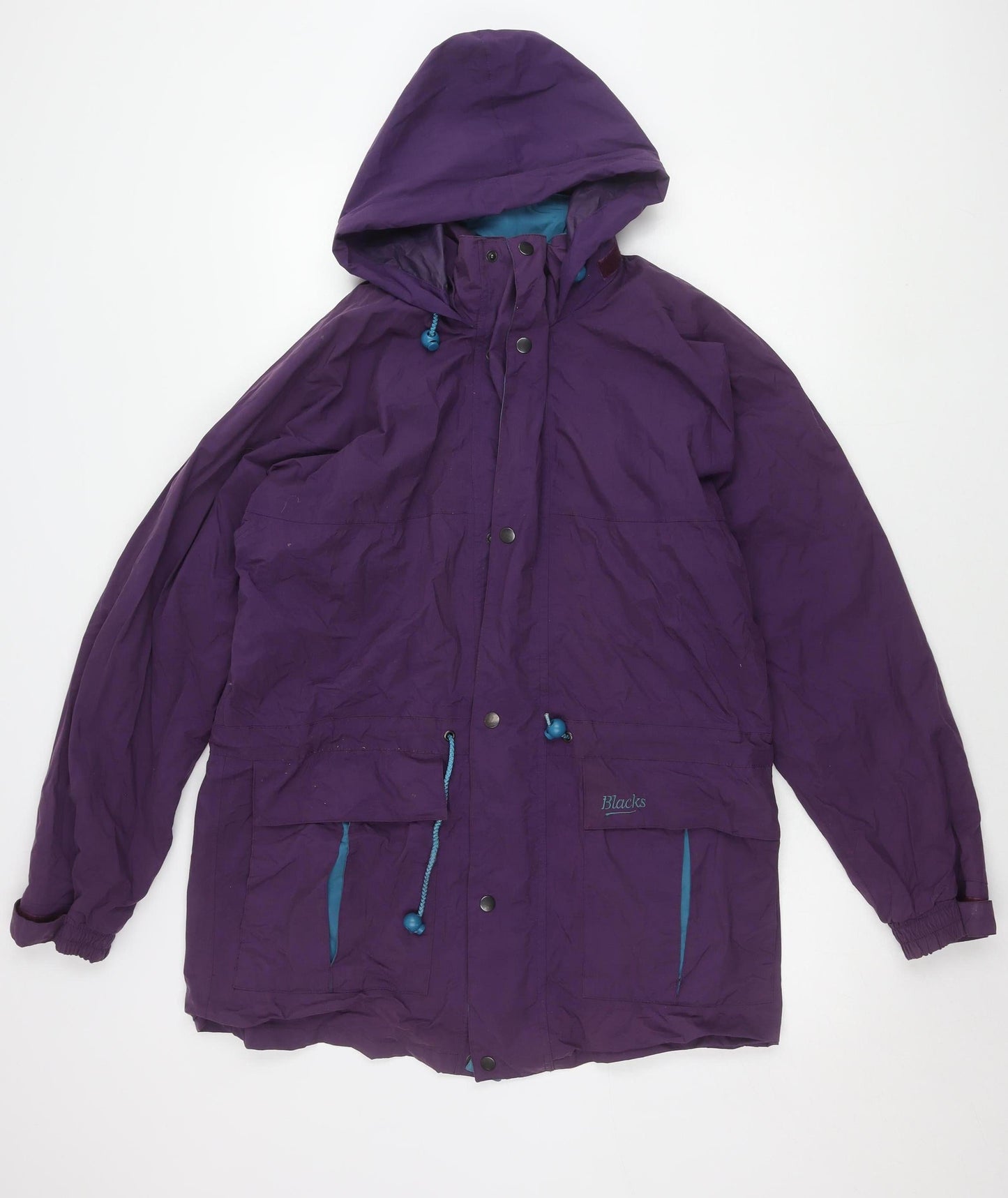 Mens UK Size 35 Blacks Purple Parka Coat