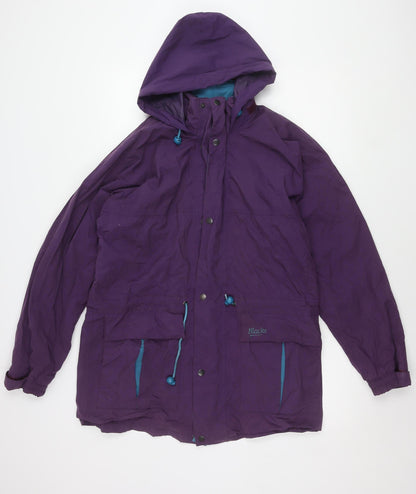 Mens UK Size 35 Blacks Purple Parka Coat