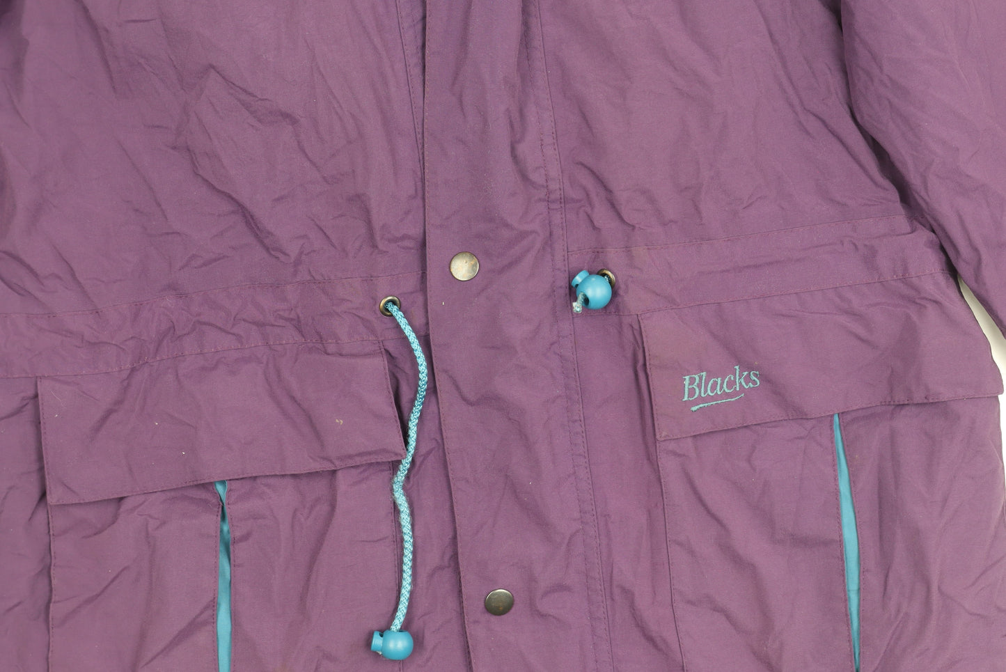 Mens UK Size 35 Blacks Purple Parka Coat