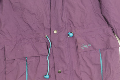 Mens UK Size 35 Blacks Purple Parka Coat