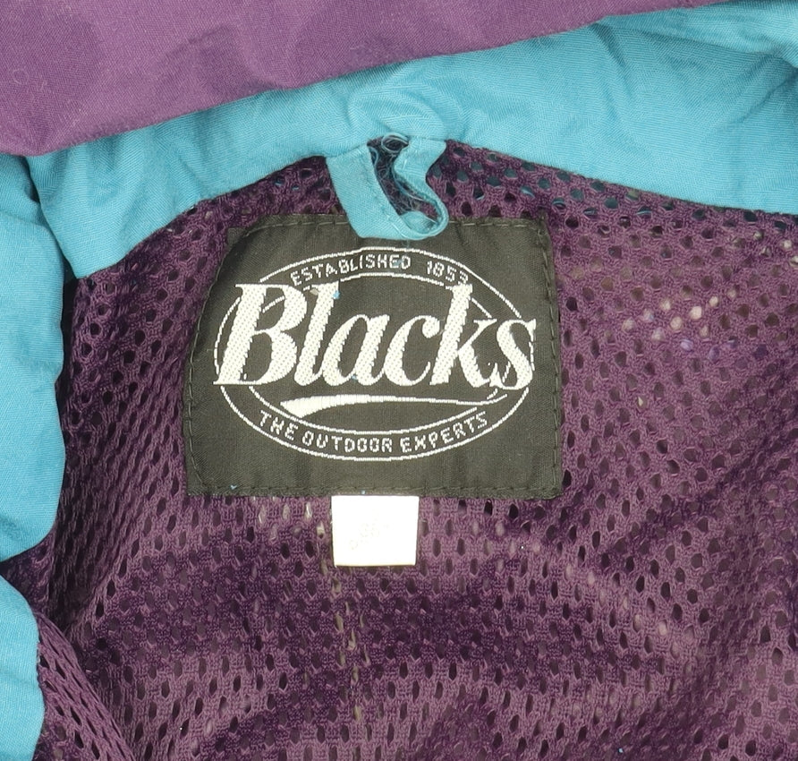 Mens UK Size 35 Blacks Purple Parka Coat