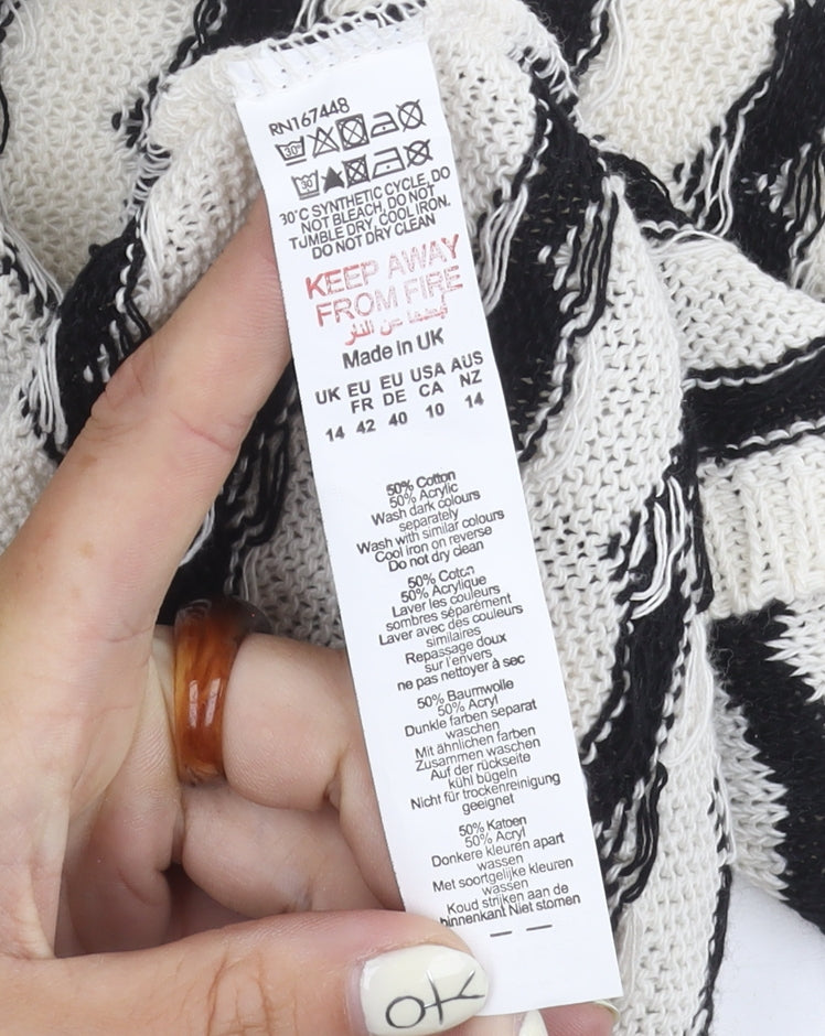 Boohoo Women's Striped Knit Dress, Size 14, Casual