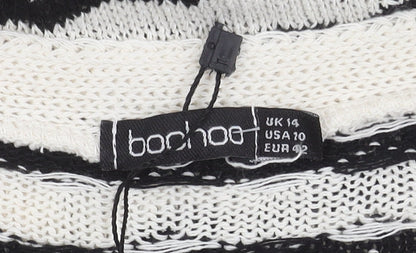 Boohoo Women's Striped Knit Dress, Size 14, Casual