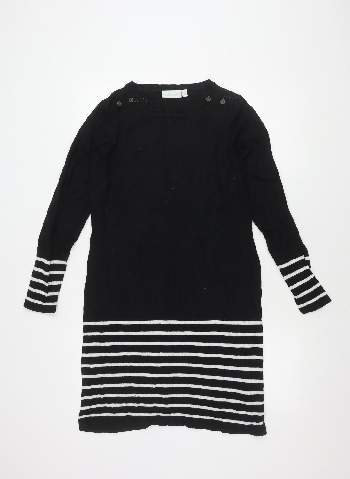 JoJo Maman Bébé Black M Women's Striped Shirt Dress