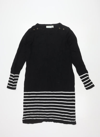 JoJo Maman Bébé Black M Women's Striped Shirt Dress