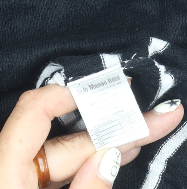 JoJo Maman Bébé Black M Women's Striped Shirt Dress