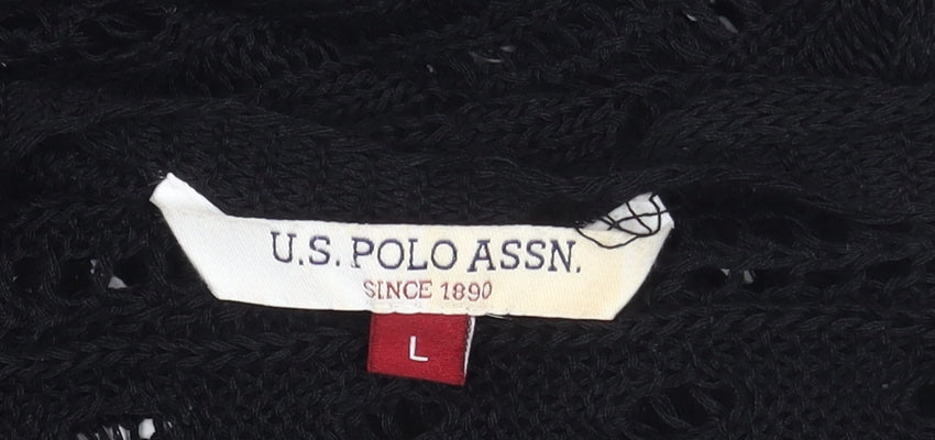 Womens UK Size L U.S. Polo Assn. Black Pullover Jumper