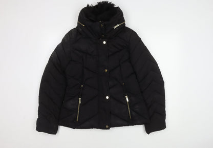 Womens UK Size M Oasis Black Puffer Jacket