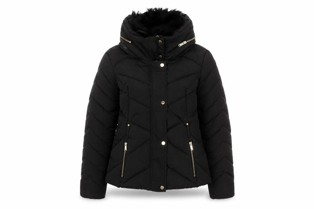 Womens UK Size M Oasis Black Puffer Jacket