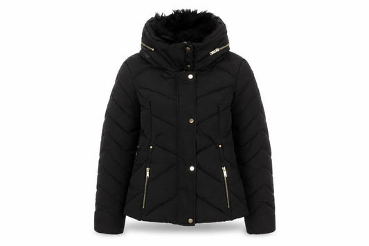 Womens UK Size M Oasis Black Puffer Jacket