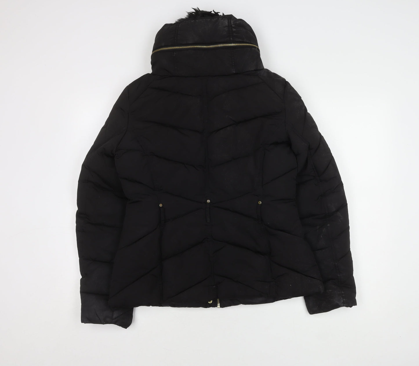 Womens UK Size M Oasis Black Puffer Jacket