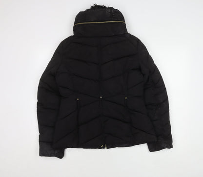 Womens UK Size M Oasis Black Puffer Jacket