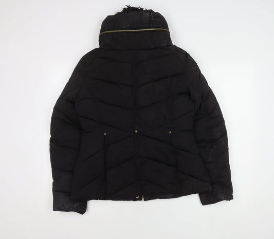 Womens UK Size M Oasis Black Puffer Jacket