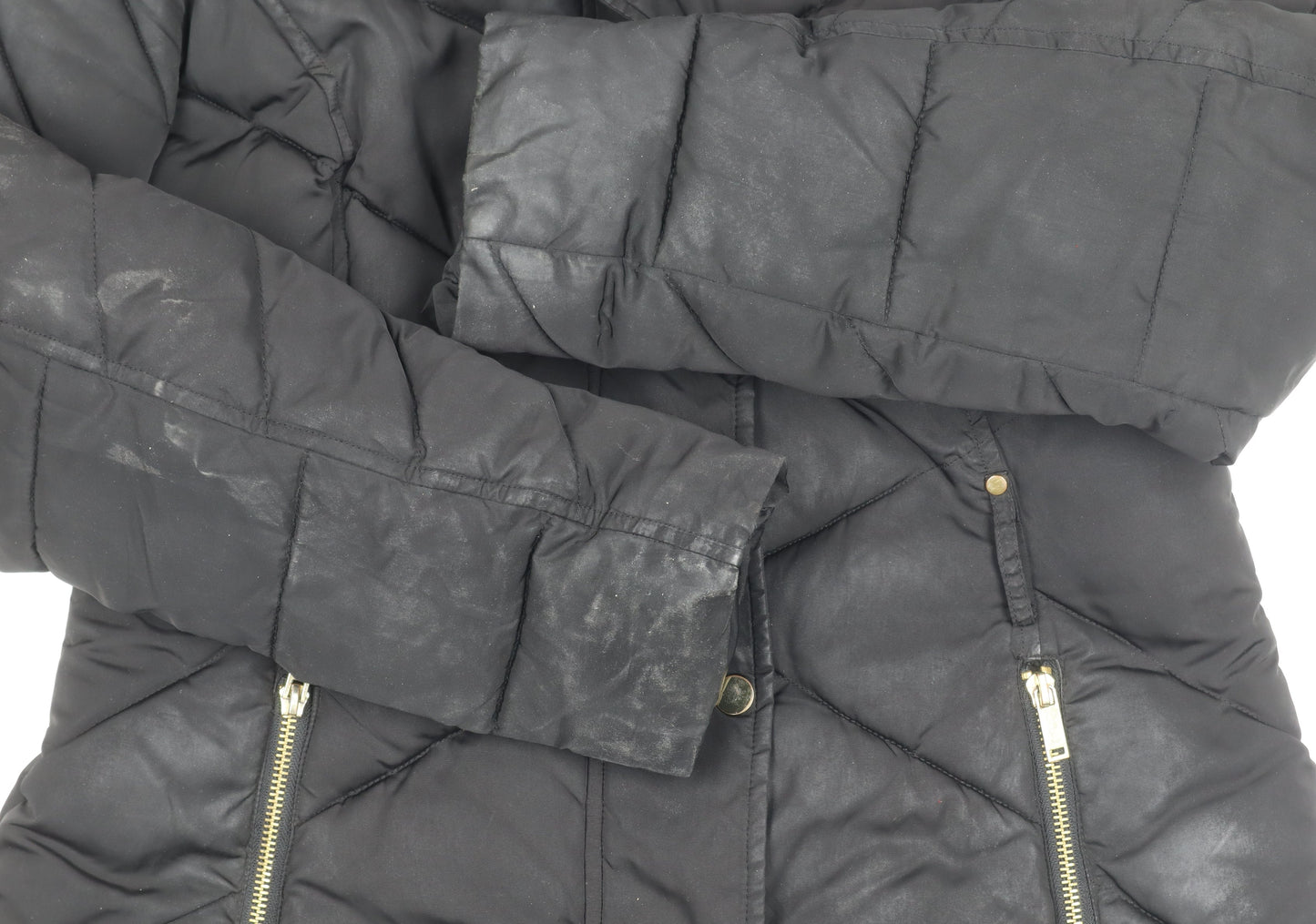 Womens UK Size M Oasis Black Puffer Jacket