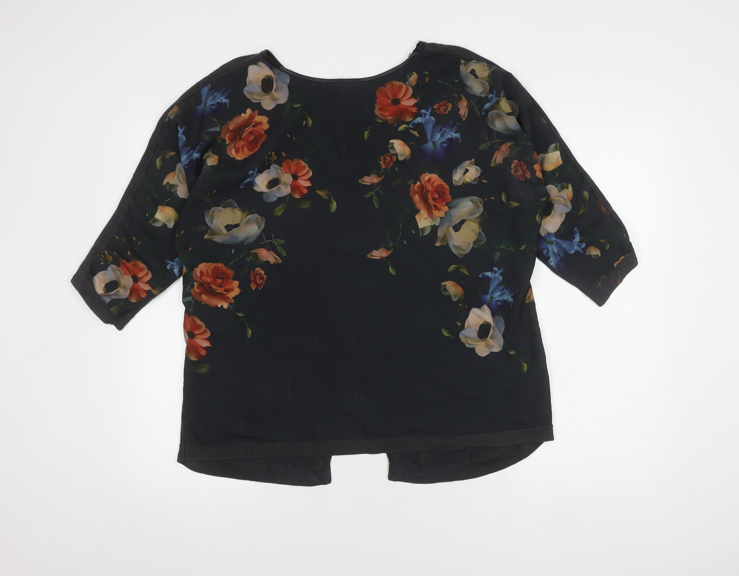 Womens UK Size M Oasis Black Basic Blouse