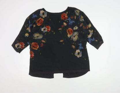 Womens UK Size M Oasis Black Basic Blouse