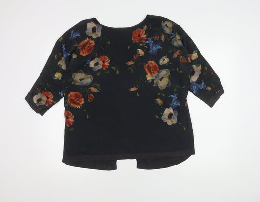 Womens UK Size M Oasis Black Basic Blouse