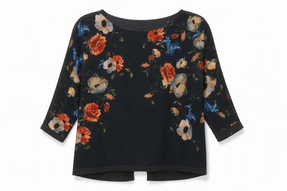 Womens UK Size M Oasis Black Basic Blouse