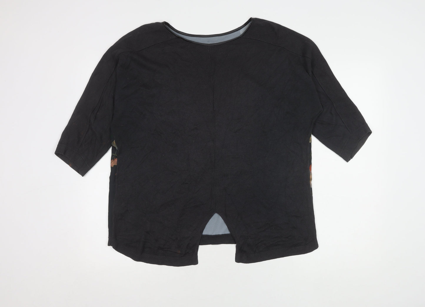 Womens UK Size M Oasis Black Basic Blouse