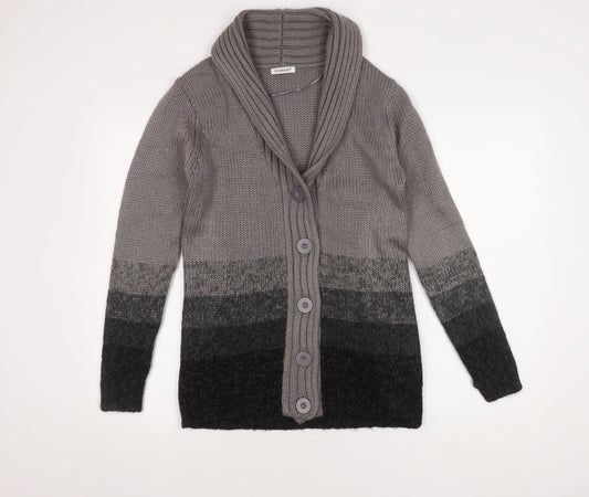 Damart Women's Grey Cardigan Size 10/12 V-Neck Knit